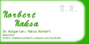 norbert maksa business card